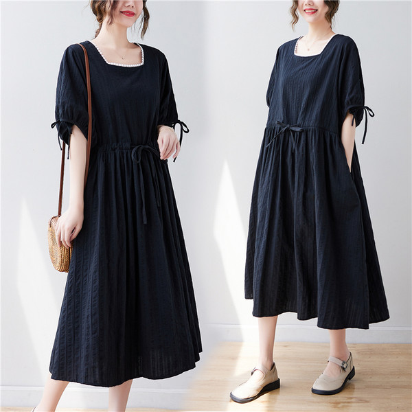 เสื้อลินินคนอ้วน เสื้อทีเชิ้ตคนอ้วนผู้หญิง เสื้อทีเชิ้ตตัวใหญ่ By Literary Plus size