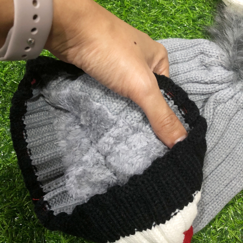 หมวกไหมพรม แฟชั่น กันหนาว บุขนด้านในหนานุ่ม พร้อมส่ง