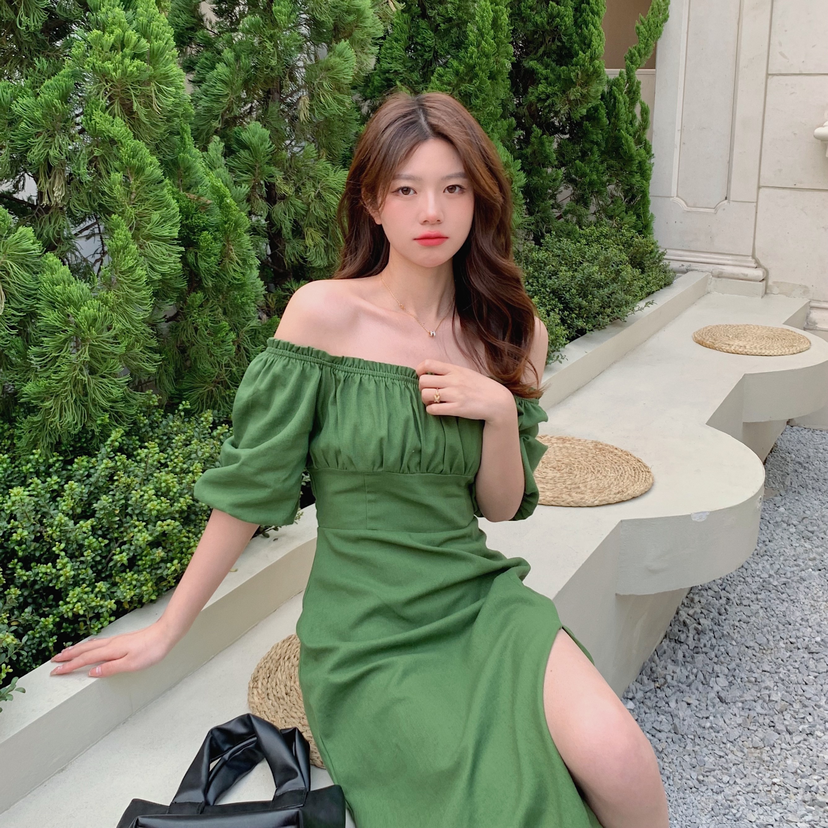 เดรสแขนสั้น มีไซส์ L-4XLอก 38-47 นิ้ว ใส่ได้ทั้งสาวหุ่นดีน่ารักจนถึงสาวอวบพลัสไซส์