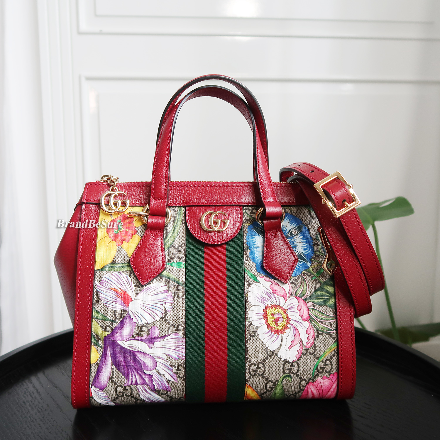 Gucci Red GG Flora Ophidia Small Tote