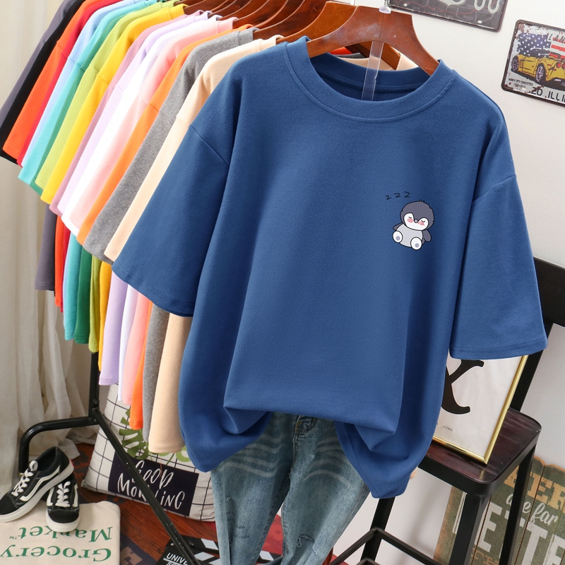 เสื้อยืดคอตตอน สกรีนลายน่ารัก มีหลากหลายสี ส่งฟรีทั่วไทย BY JIMIAO