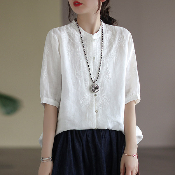 เสื้อลินิน เสื้อผ้าฝ้ายลินิน เสื้อเชิ้ตผ้าลินิน BY Zimo