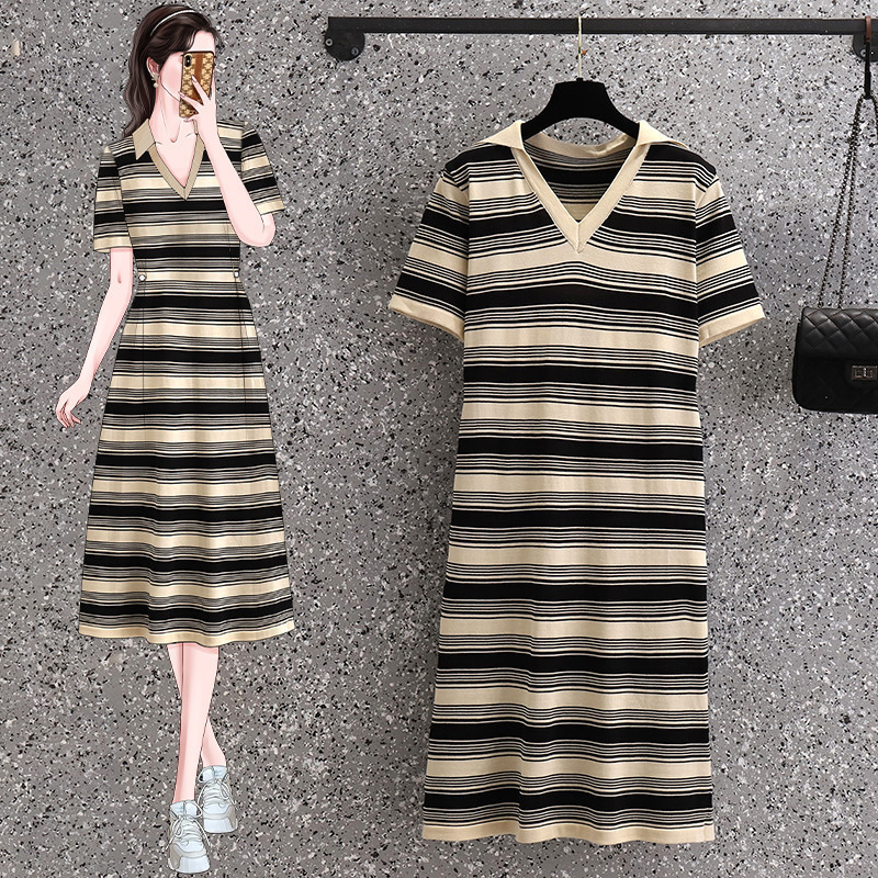 เดรสแขนสั้น มีไซส์ L-4XLอก 38-47 นิ้ว ใส่ได้ทั้งสาวหุ่นดีน่ารักจนถึงสาวอวบพลัสไซส์