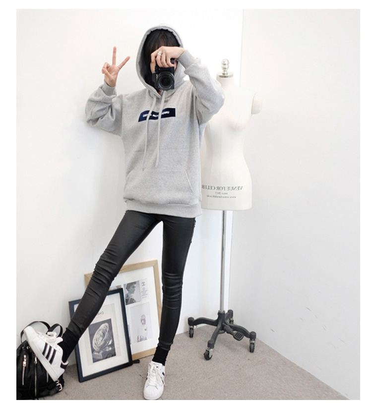 เสื้อกันหนาวฮู้ดดี้ แฟชั่นเกาหลี สีเทา น่ารักมากจ้า พร้อมส่ง สีเทา