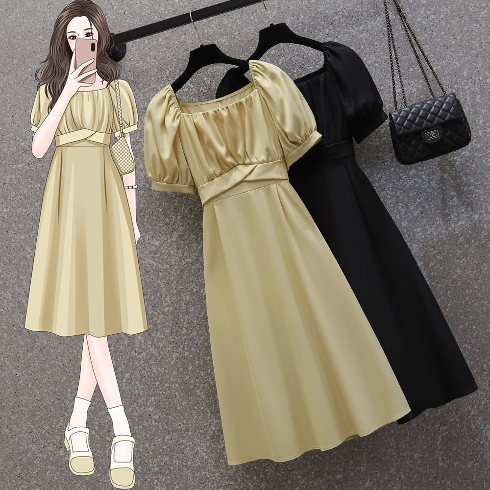 เดรสแขนสั้น มีไซส์ L-4XLอก 38-47 นิ้ว ใส่ได้ทั้งสาวหุ่นดีน่ารักจนถึงสาวอวบพลัสไซส์