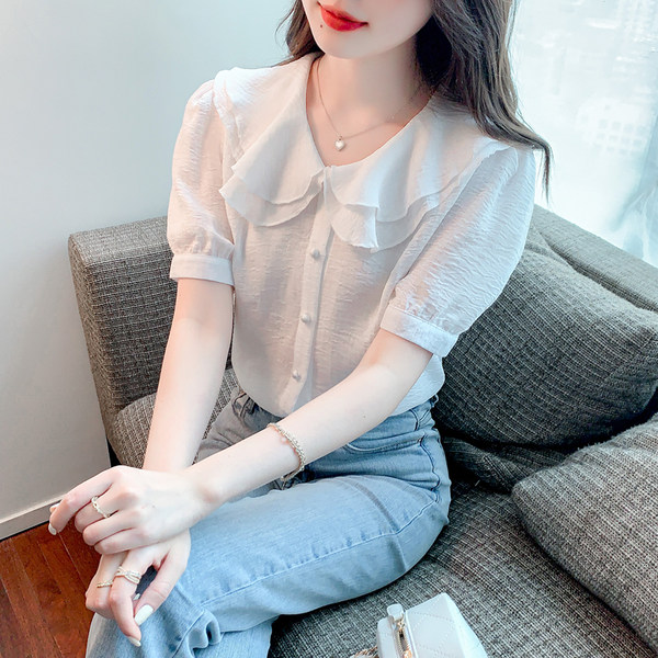 เสื้อลูกไม้ แขนสั้น
