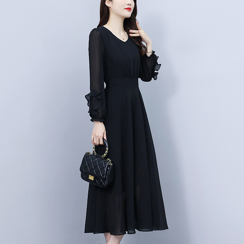 เดรสสีดำ ชุดเดรสคนอ้วน ชุดเดรสสาวพลัสไซส์ XL-5XL