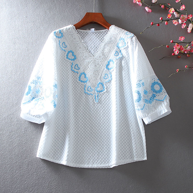 เสื้อลินิน เสื้อผ้าฝ้ายลินิน เสื้อเชิ้ตผ้าลินิน ปักลายสวยๆด้วยด้าย สไตล์VINTAGE BY Dreamroom