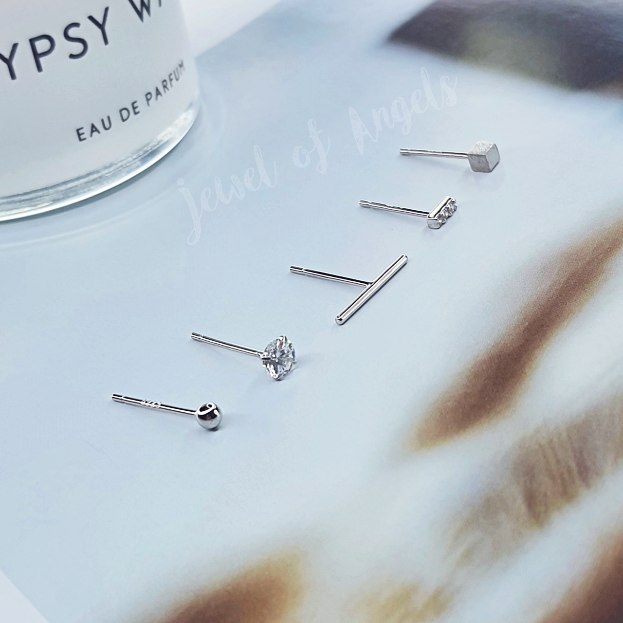 ต่างหูเงินแท้ทั้งชิ้น S925 รุ่น 5Mix ต่างหูก้านเสียบ Stud เซ็ต5แบบ ตุ้มหูเงินแท้ทั้งชิ้น Silver925