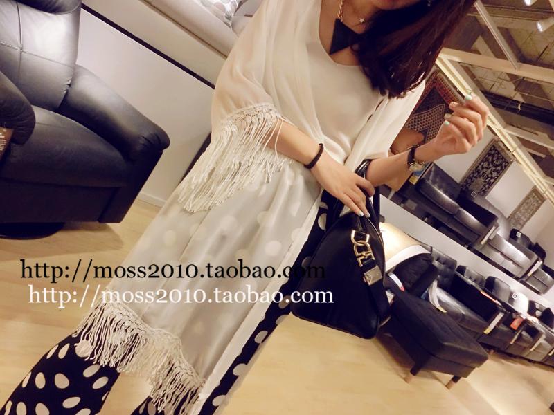 เสื้อคลุมชีฟองสีขาว แต่งงานถักช่วงปลายแขนและปลายชุด หวานๆ งานดีเลยจ้า white