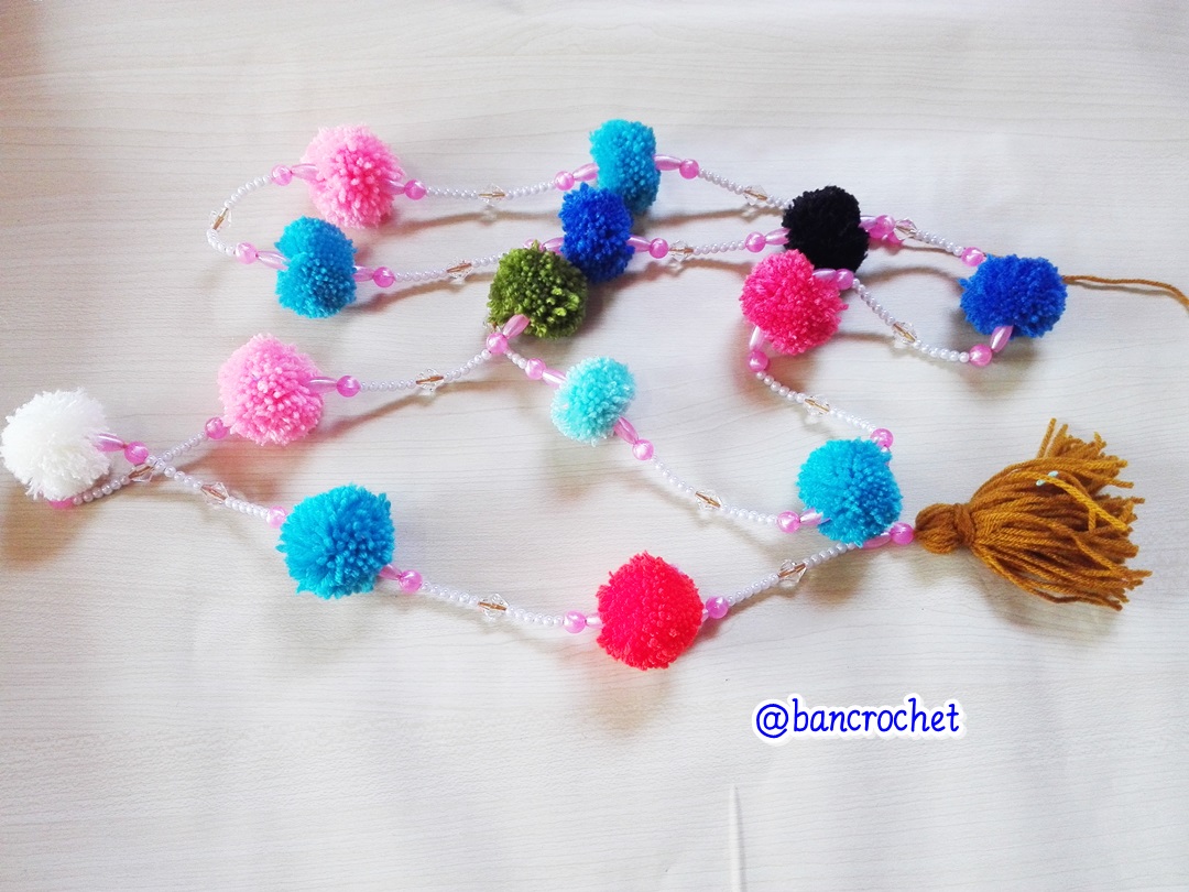 Bancrochet ม่านประตูโครเชต์ มู่ลี่ฉากกันห้อง crochet door hanging หลากสี 160 cm