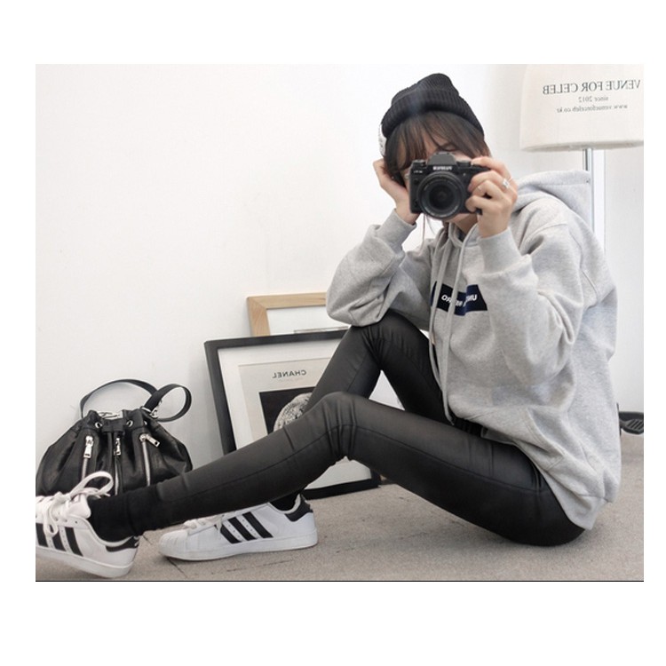 เสื้อกันหนาวฮู้ดดี้ แฟชั่นเกาหลี สีเทา น่ารักมากจ้า ผ้าเนื้อไม่หนาใส่ในไทยได้จ้า พร้อมส่ง งานจริงในภาพสุดท้าย สีเทา