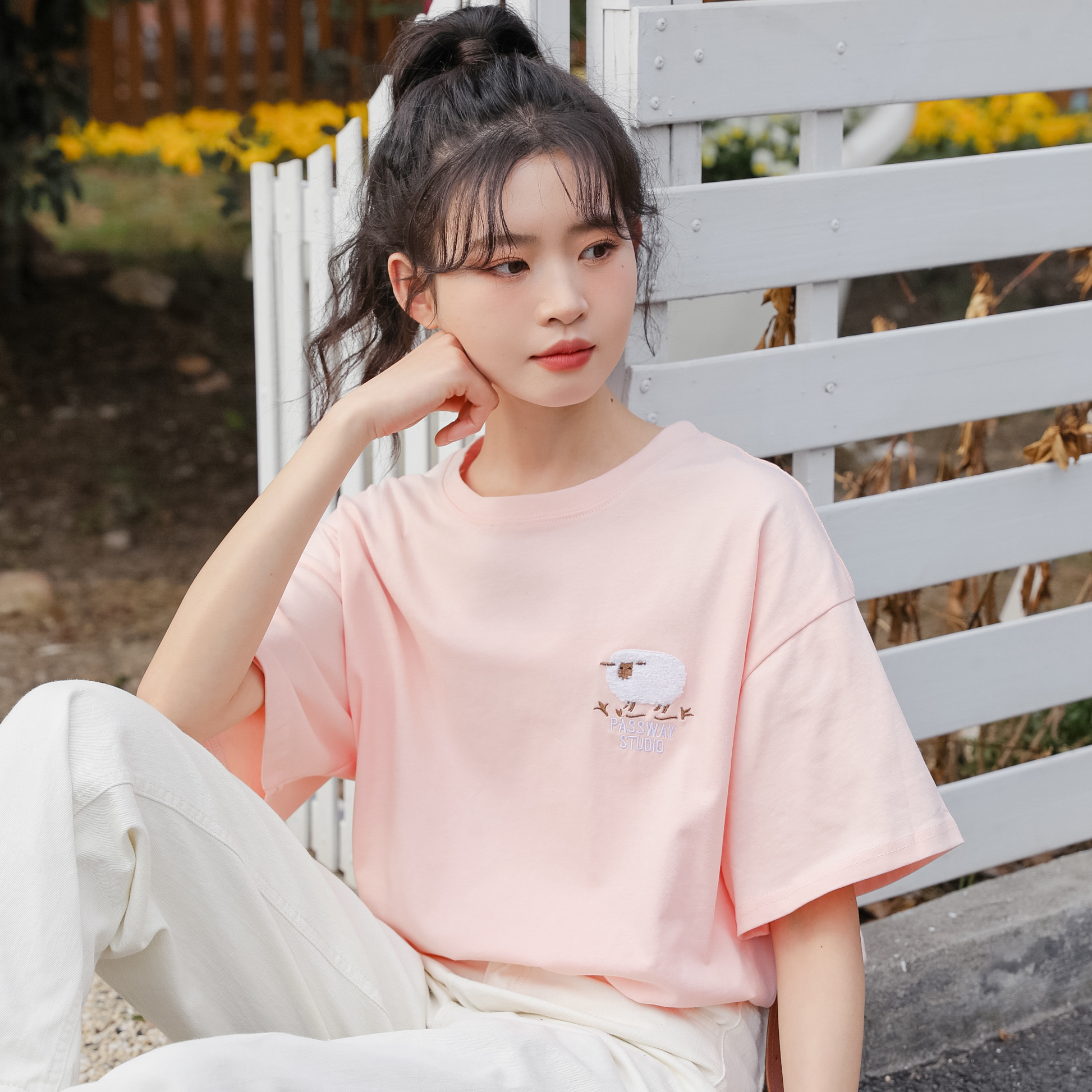 เสื้อผ้าวัยรุ่นเกาหลี เสื้อยืดวัยรุ่นผู้หญิง มีขนาด S M L XL
