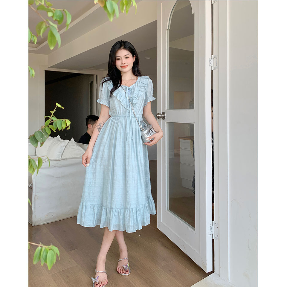 เดรสแขนสั้น มีไซส์ L-4XLอก 38-47 นิ้ว ใส่ได้ทั้งสาวหุ่นดีน่ารักจนถึงสาวอวบพลัสไซส์ จัดส่งฟรี! ทักแชทสั่งซื้อ