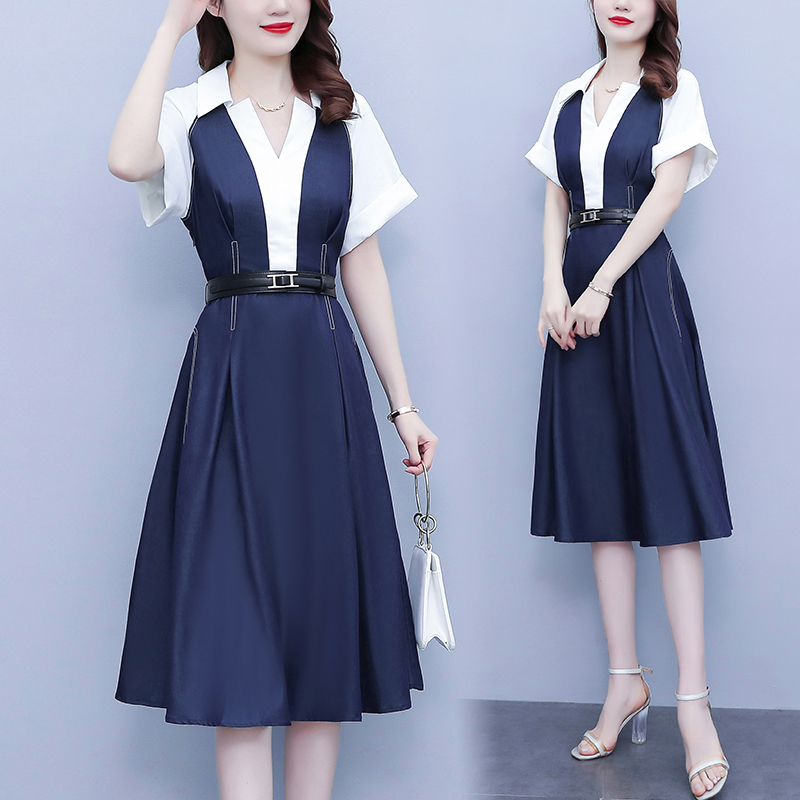 เดรสแขนสั้น มีไซส์ L-5XLอก 38-48 นิ้ว ใส่ได้ทั้งสาวหุ่นดีน่ารักจนถึงสาวอวบพลัสไซส์