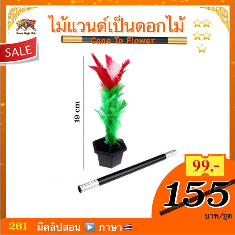 อุปกรณ์มายากล ไม้แวนด์เป็นดอกไม้ (Cane to Flower)