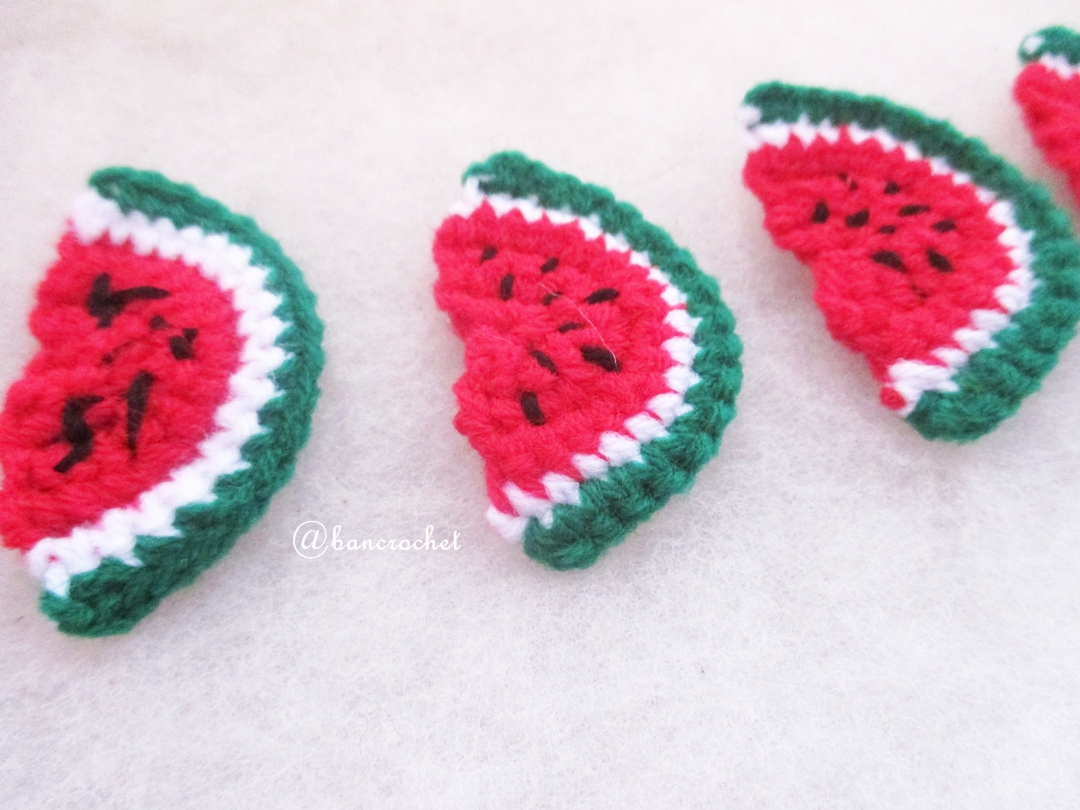 แตงโมถักโครเชต์ watermelon fruit crochet