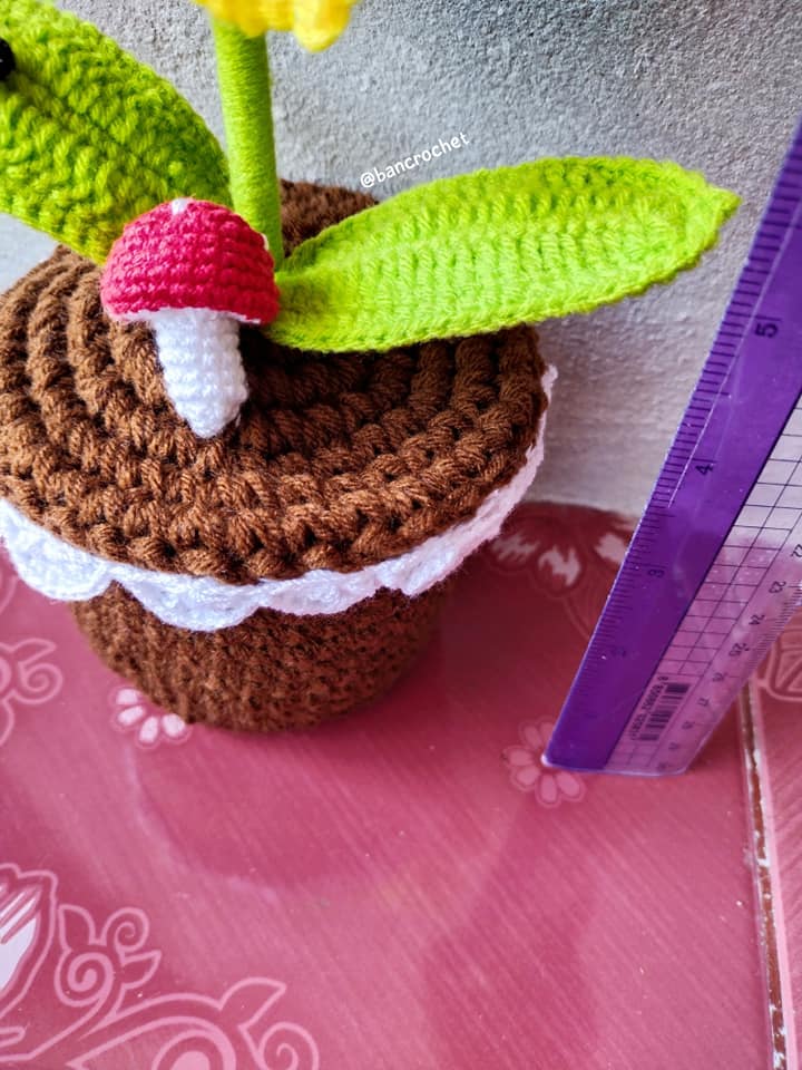 Bancrochet ดอกทานตะวันถักโครเชต์ crochet flowers หลากสี 11*5 inch