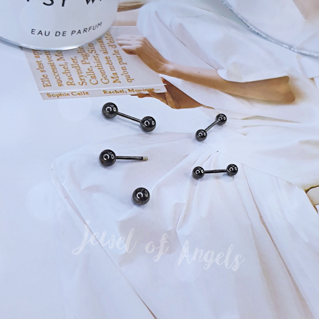 ต่างหูเงินแท้S925 รุ่น Round Dumbells ต่างหูดัมเบลล์ แป้นหลังบอลกลม เบสิคมินิมอล เงินแท้ทั้งชิ้น Silver925