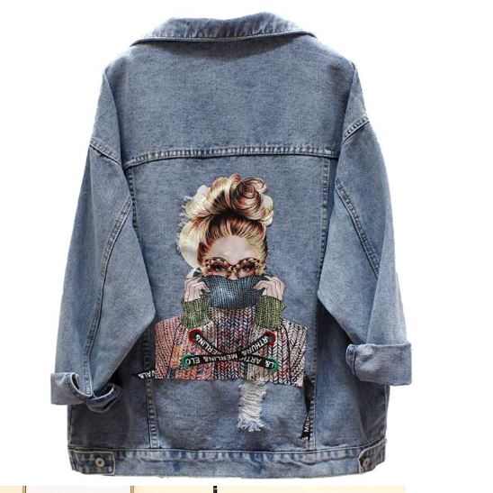 เสื้อแจ็คเก็ตยีนส์ เสื้อยีนส์แขนยาว Jacket ยีนส์ แบบวัยรุ่น แฟชั่น สตรีท แบบ ชิค ๆ เสื้อยีนส์ ตัวใหญ่ แบบฮิปฮอป 986277
