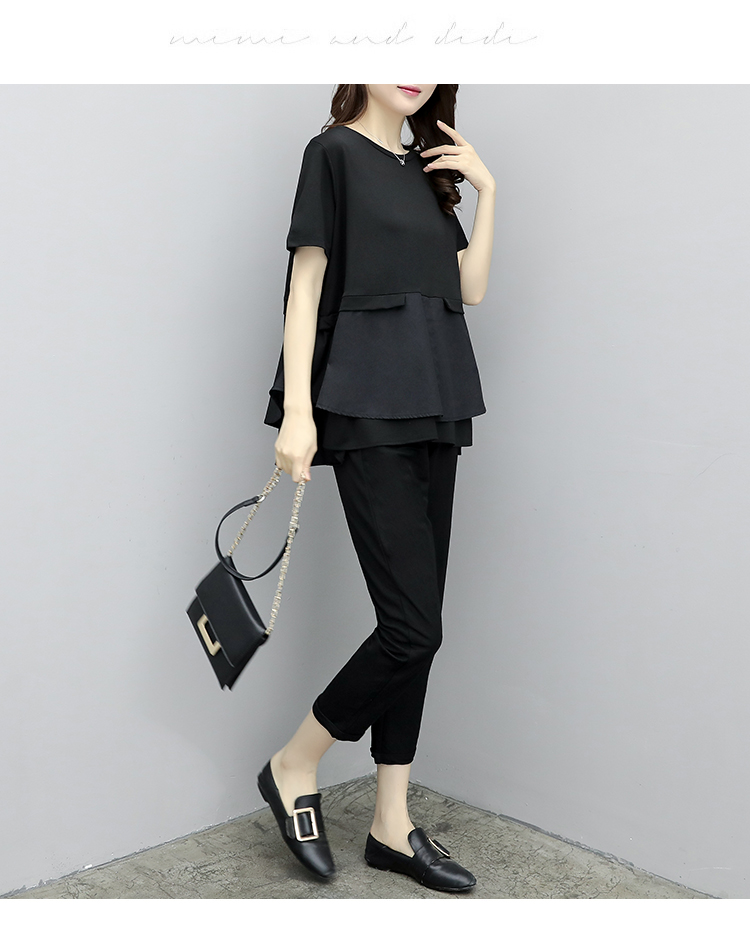 Set_bt1742 ชุดเซ็ท 2 ชิ้น(เสื้อ+กางเกง) เสื้อตัวยาวชายปล่อย+กางเกงขายาวเอวยางยืดมีกระเป๋าข้าง ผ้าคอตตอนสแปนเด็กซ์เนื้อดีหนามีน้ำหนักทิ้งตัวยืดหยุ่นสูง งานสองชิ้นสวยคุ้ม ทรงสวยเรียบหรู ผ้าดีเกินราคาดูสวยแพง ใส่เที่ยว/ใส่ทำงานได้ (สีพื้นดำ)