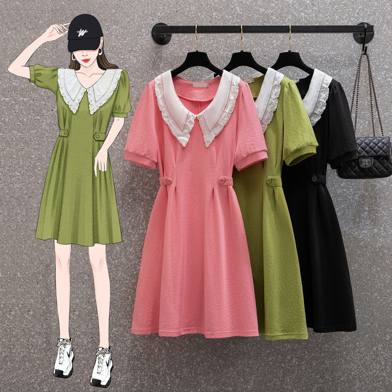 เดรสแขนสั้น มีไซส์ L-4XLอก 38-47 นิ้ว ใส่ได้ทั้งสาวหุ่นดีน่ารักจนถึงสาวอวบพลัสไซส์