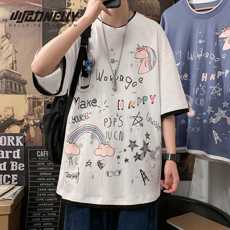 เสื้อยืดคอกลม ผู้ชาย เสื้อยืดผู้ชายเกาหลี เสื้อยืดเกาหลี แบรนด์ NELLY