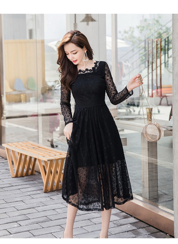 Dress4608 เดรสยาวลูกไม้แขนยาวทรงสวย ซิปข้าง มีซับในอย่างดีทั้งชุด ผ้าลูกไม้เกรดพรีเมียมเนื้อดีลายสวยเนื้อหนามีน้ำหนัก งานสวยเรียบหรูเหมือนราคาหลักพัน ใส่ออกงานได้ มี 2 สี ขาว, ดำ