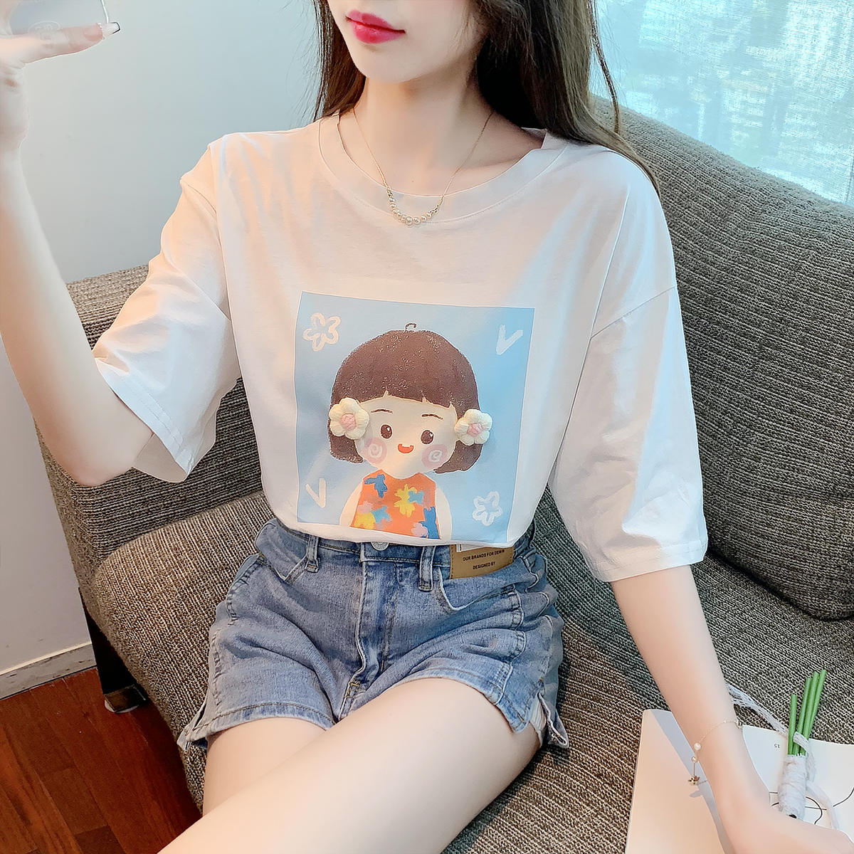 เสื้อยืดวัยรุ่นน่ารักๆ เสื้อวัยรุ่นแขนสั้น เสื้อผ้าวัยรุ่นเกาหลี แบรนด์ Wiyike
