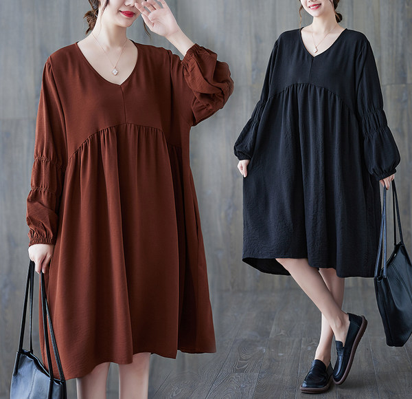 เสื้อทีเชิ้ตคนอ้วนผู้หญิงสไตล์คอตตอนลินินมีไซต์อก 47-48 นิ้ว