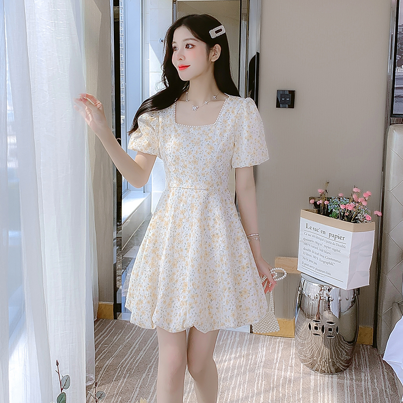 เดรสลูกไม้ เดรสชีฟองสวยๆ แขนสั้น By Meiyi women's clothing