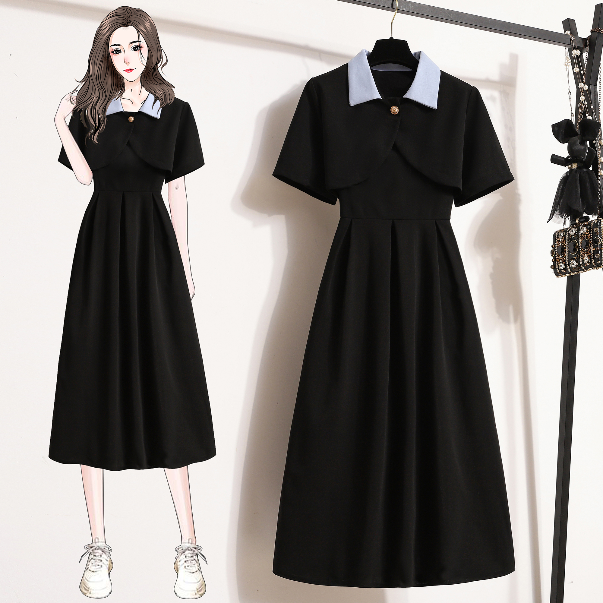 เดรสแขนสั้น มีไซส์ L-4XLอก 38-47 นิ้ว ใส่ได้ทั้งสาวหุ่นดีน่ารักจนถึงสาวอวบพลัสไซส์ จัดส่งฟรี! ทักแชทสั่งซื้อ