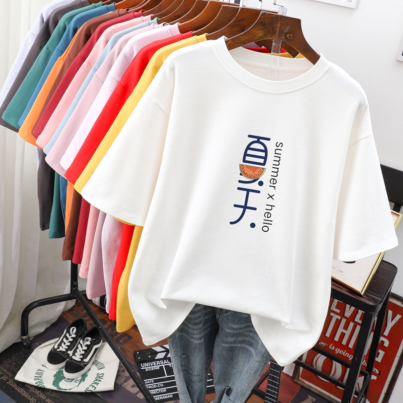เสื้อยืดคอตตอน สกรีนลายน่ารัก มีหลากหลายสี ส่งฟรีทั่วไทย BY JIMIAO