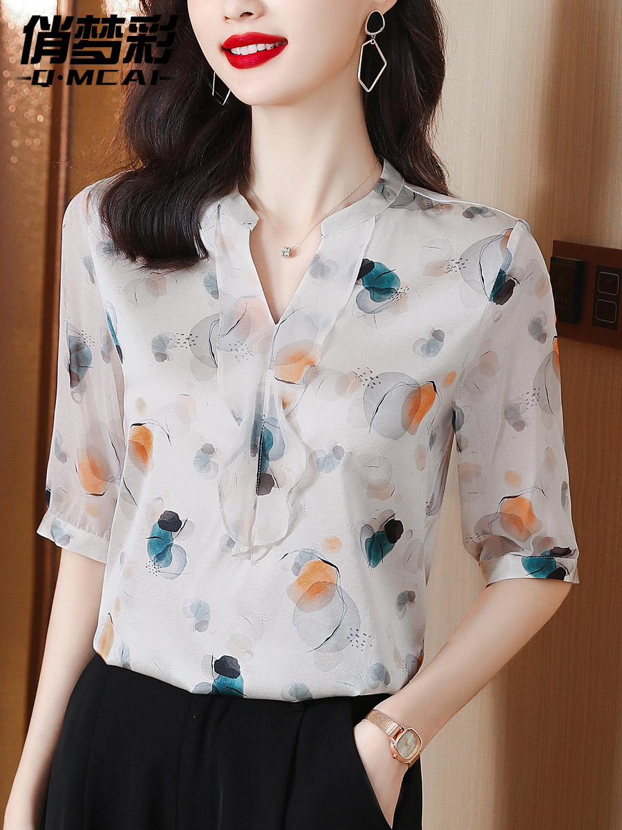 เสื้อชีฟอง เสื้อแฟชั่นสุภาพสตรีวัยผู้ใหญ่ มีไซต์ อก34นิ้ว-43นิ้ว