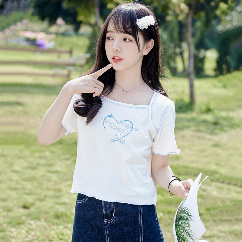 เสื้อผ้าวัยรุ่นเกาหลี เสื้อยืดวัยรุ่นผู้หญิง มีขนาด S M L XL