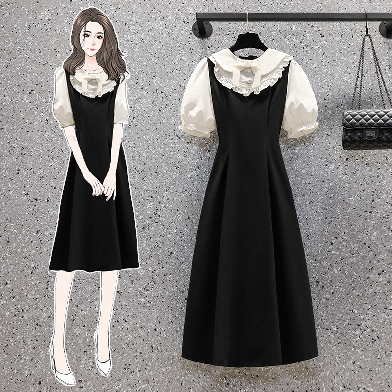 เดรสแขนสั้น มีไซส์ L-4XLอก 38-47 นิ้ว ใส่ได้ทั้งสาวหุ่นดีน่ารักจนถึงสาวอวบพลัสไซส์