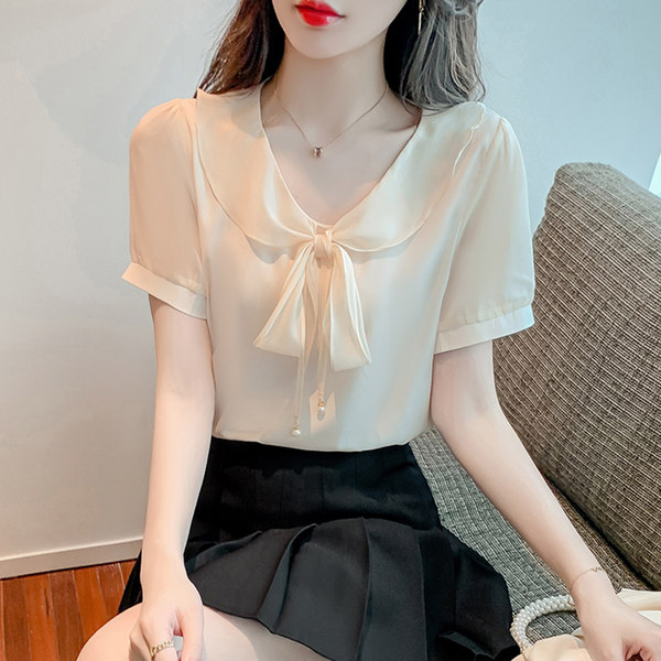 เสื้อลูกไม้ แขนสั้น