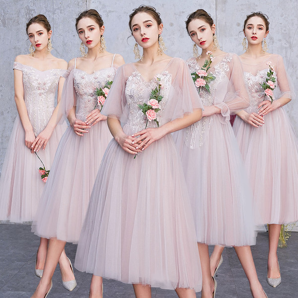 ชุดเพื่อนเจ้าสาว ชุดไปงานแต่งงาน ชุดเพื่อนเจ้าสาวสีเทา