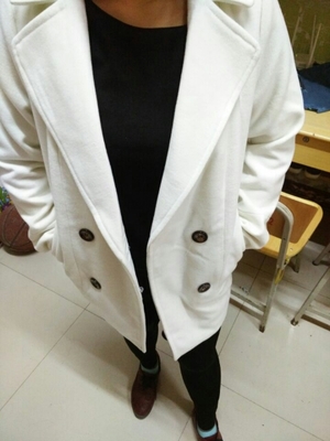CLASSIC WHITE COAT เนื้อนุ่ม บุซับใน [ เสื้อโค้ท กันหนาว สีขาว ] พร้อมส่ง WHITE
