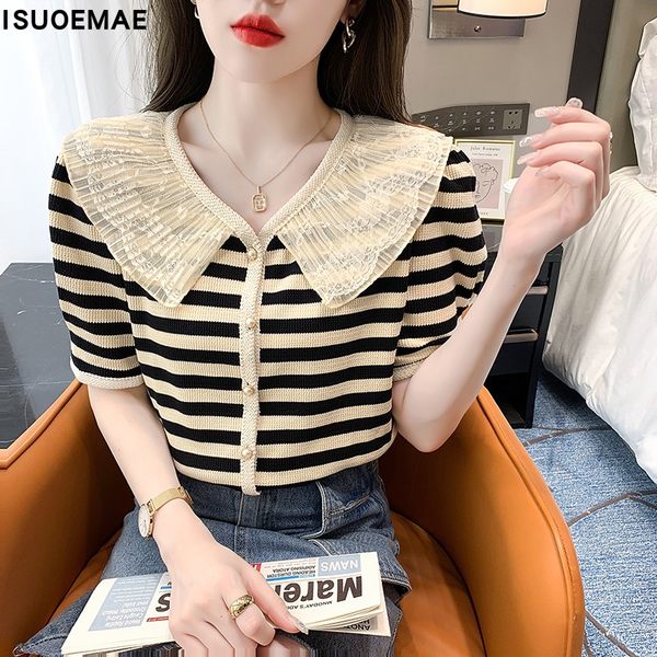 เสื้อลูกไม้ แขนสั้น