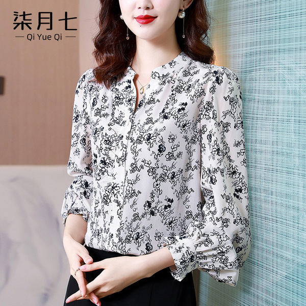 เสื้อเชิ้ตลายดอกผู้หญิง เสื้อเชิ้ตสาววัยผู้ใหญ่ ขายเสื้อผ้าแฟชั่นสุภาพสตรีวัยผู้ใหญ่