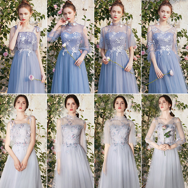 ชุดเพื่อนเจ้าสาวสีฟ้า ชุดเพื่อนเจ้าสาว ชุดไปงานแต่งงาน