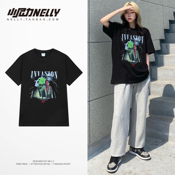 เสื้อยืดคอกลม ผู้ชาย เสื้อยืดผู้ชายเกาหลี เสื้อยืดเกาหลี แบรนด์ NELLY