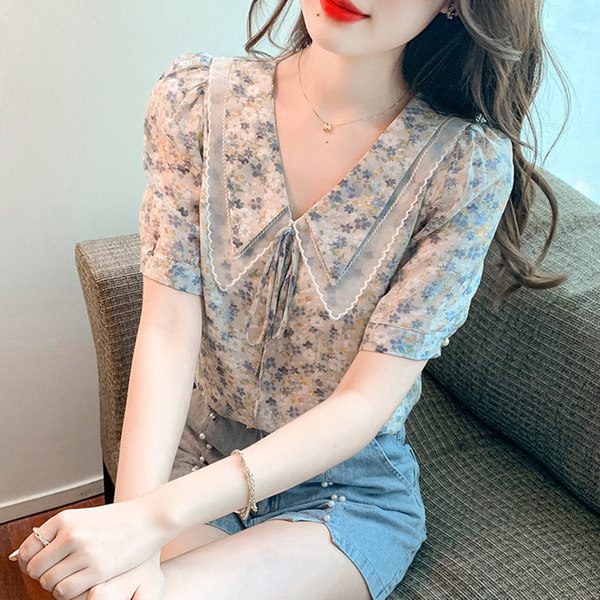 เสื้อลูกไม้ แขนสั้น