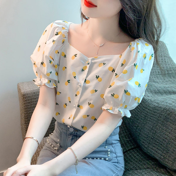 เสื้อลูกไม้ แขนสั้น