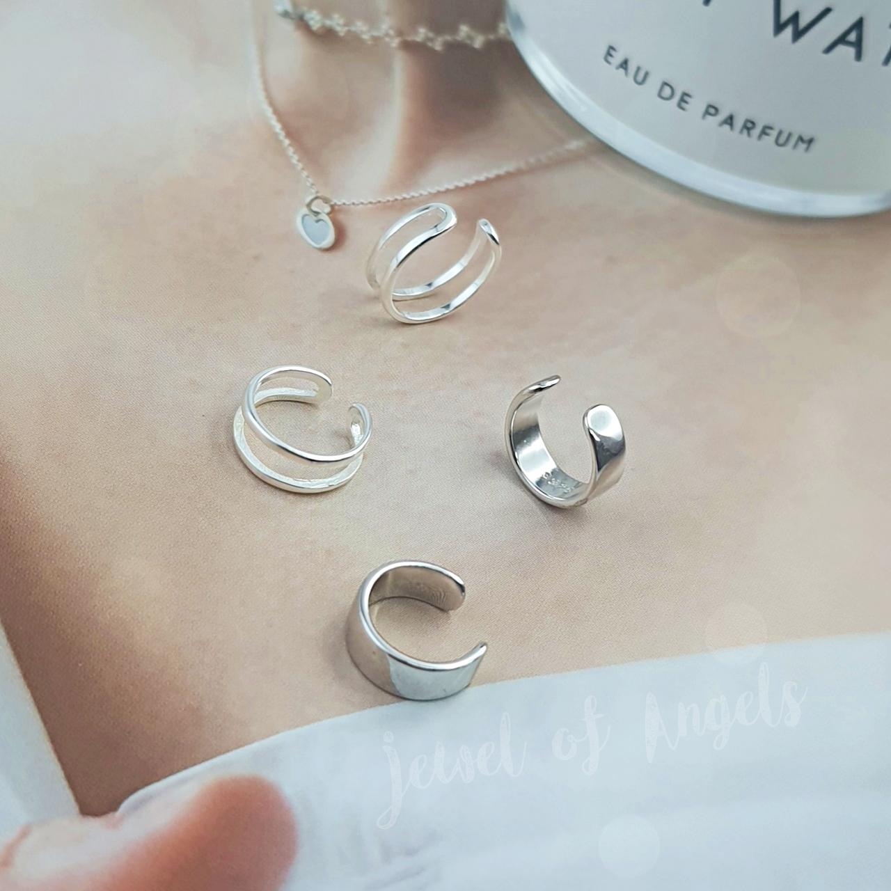 ต่างหูหนีบ Ear Cuff รุ่น Force เงินแท้S925 ต่างหูคลิปหนีบแฉก 2แบบ สีเงิน Silver925