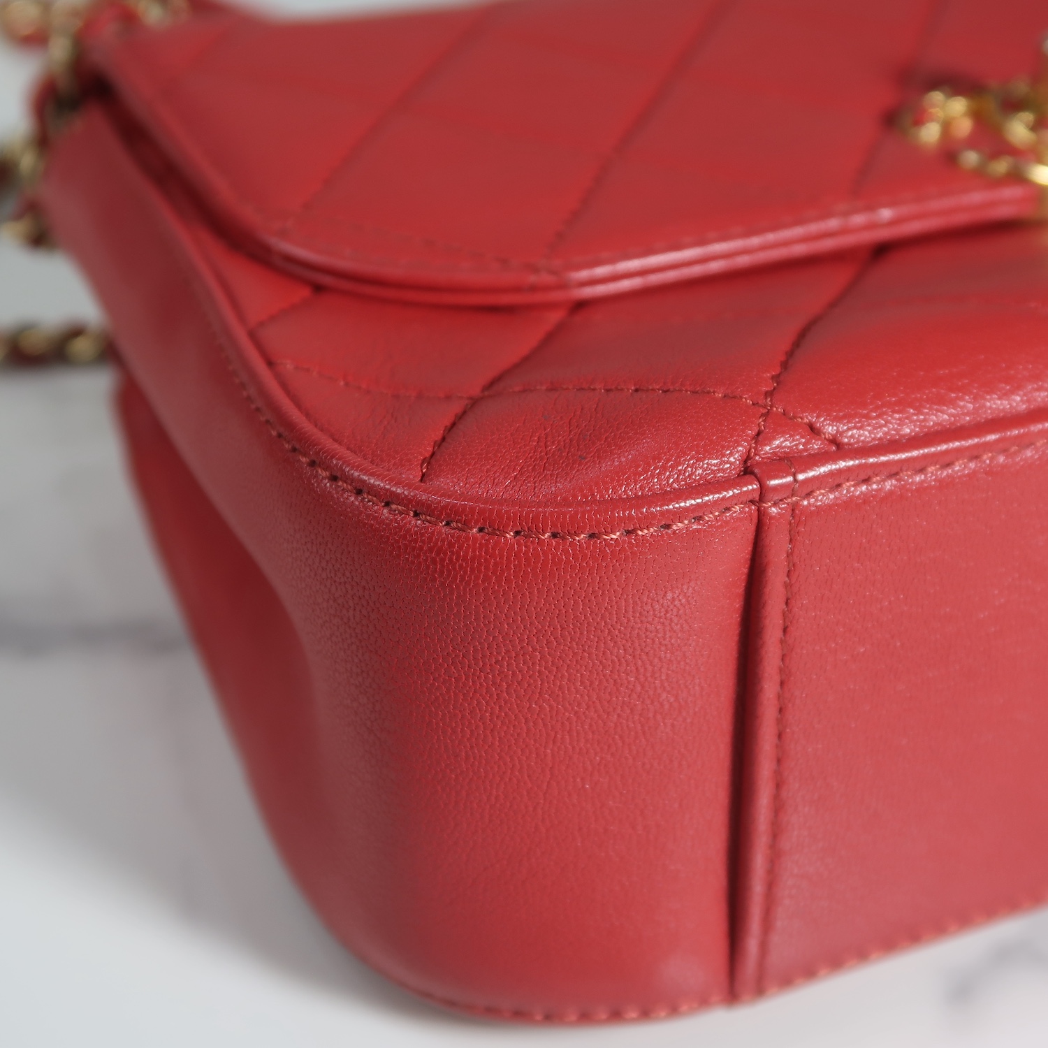 Chanel Red Lambskin Chain Infinity Top Handle Bag GHW(ใบ King Power 2019)