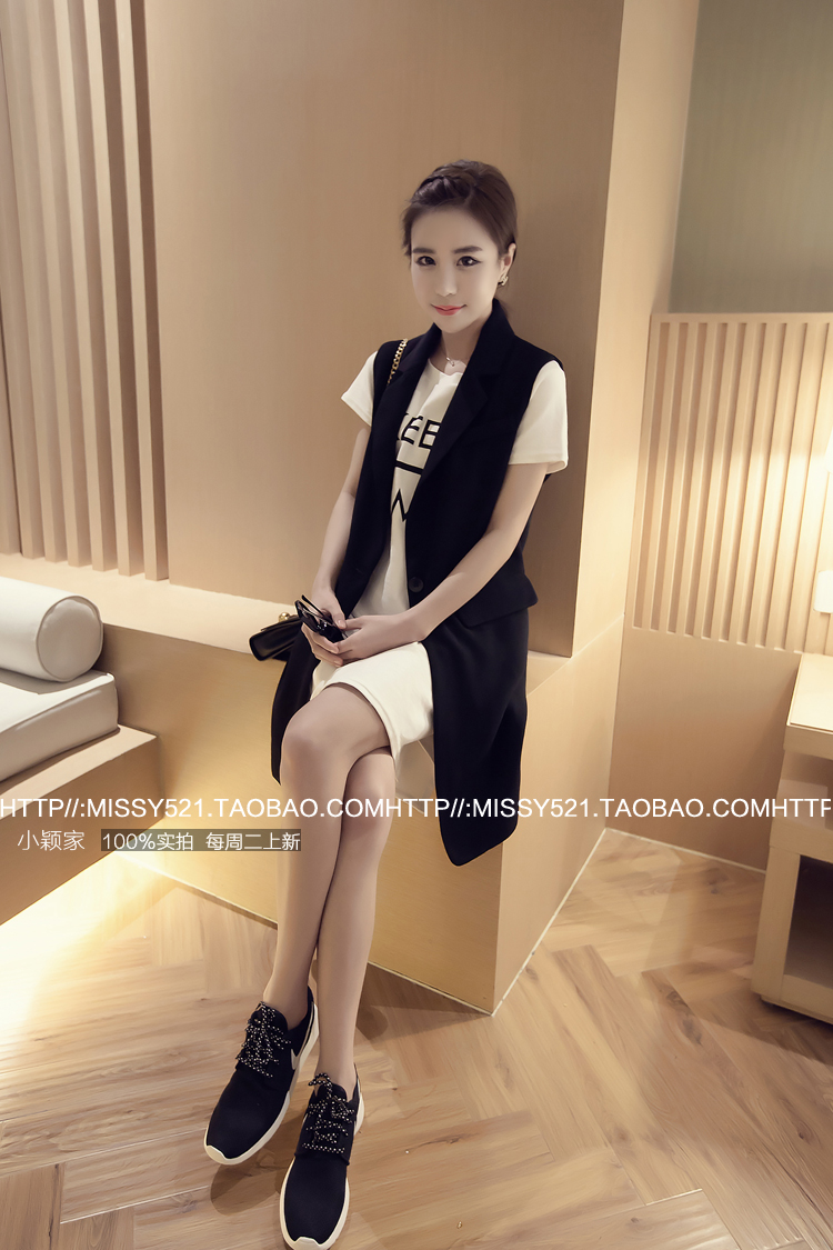 เสื้อคลุมแฟชั่นแขนกุด ตัวยาว เกาหลีมากๆ เรียกได้ว่างานดีแบบเก๋จ้า พร้อมส่งเลยน๊าา ดำ