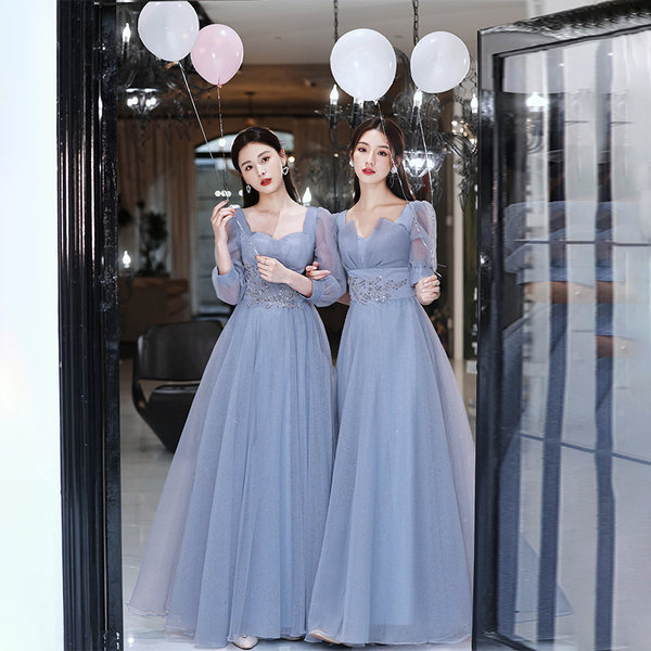 ชุดเพื่อนเจ้าสาวสีฟ้า ชุดเพื่อนเจ้าสาว ชุดไปงานแต่งงาน