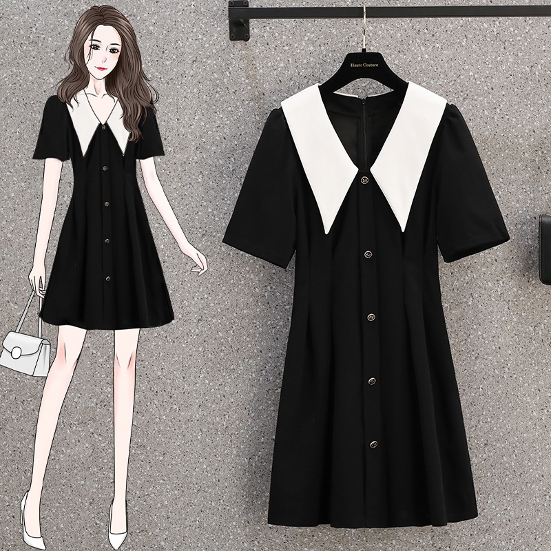 เดรสแขนสั้น มีไซส์ L-4XLอก 38-47 นิ้ว ใส่ได้ทั้งสาวหุ่นดีน่ารักจนถึงสาวอวบพลัสไซส์
